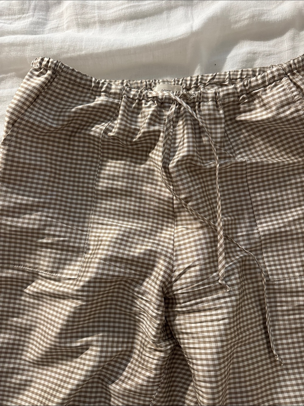 Donni Silk Taffeta Cargo Pants in Gingham - Picture 3 of 6